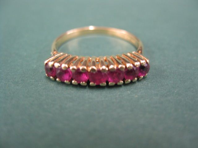 Ruby Band 7 round gems in 14k