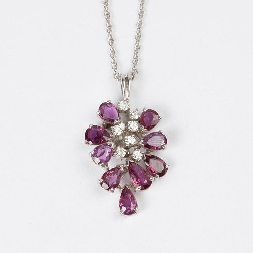 RUBY & DIAMOND 14K WHITE GOLD
