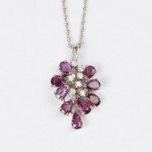 RUBY & DIAMOND 14K WHITE GOLD