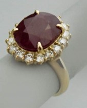 RUBY, DIAMOND AND 14K YELLOW G