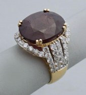 RUBY, DIAMOND AND 14K YELLOW G