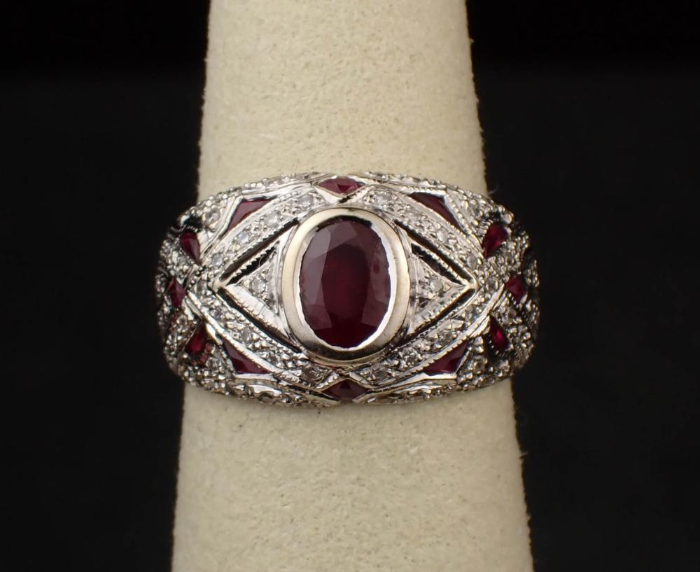 RUBY, DIAMOND AND FOURTEEN KARAT