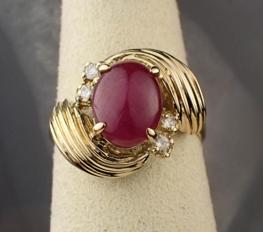 RUBY, DIAMOND AND FOURTEEN KARAT