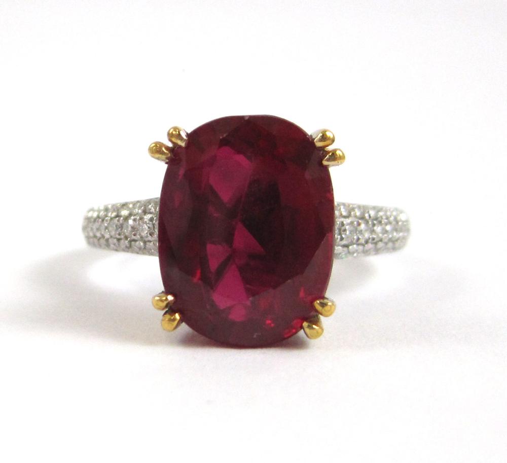 RUBY, DIAMOND AND FOURTEEN KARAT