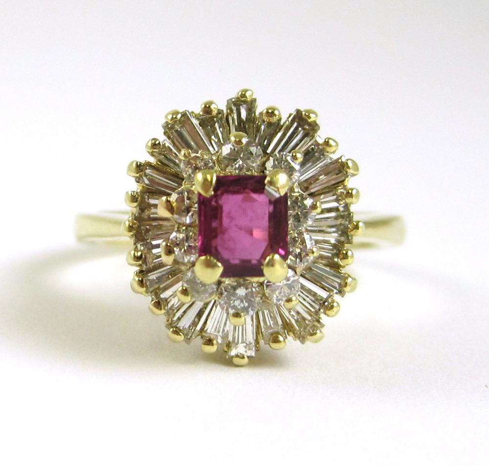 RUBY, DIAMOND AND FOURTEEN KARAT