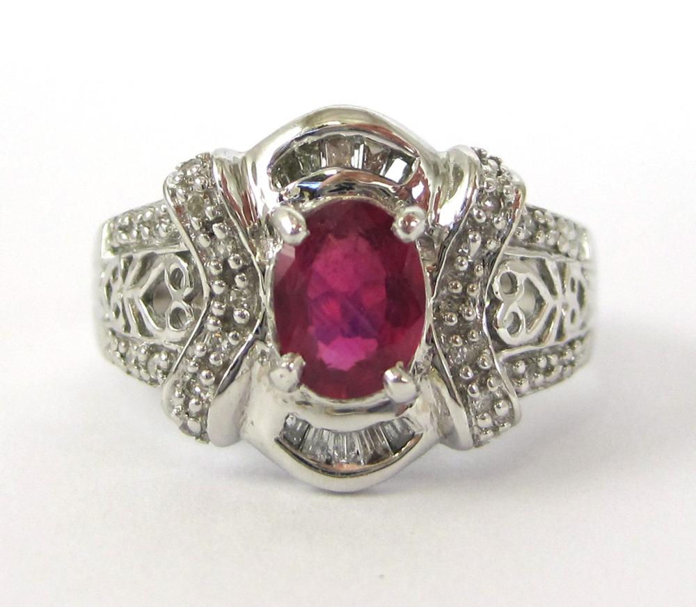 RUBY, DIAMOND AND FOURTEEN KARAT