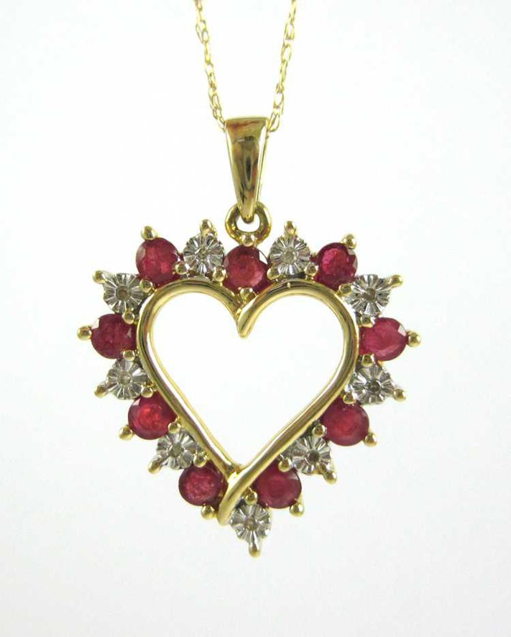 RUBY, DIAMOND AND FOURTEEN KARAT