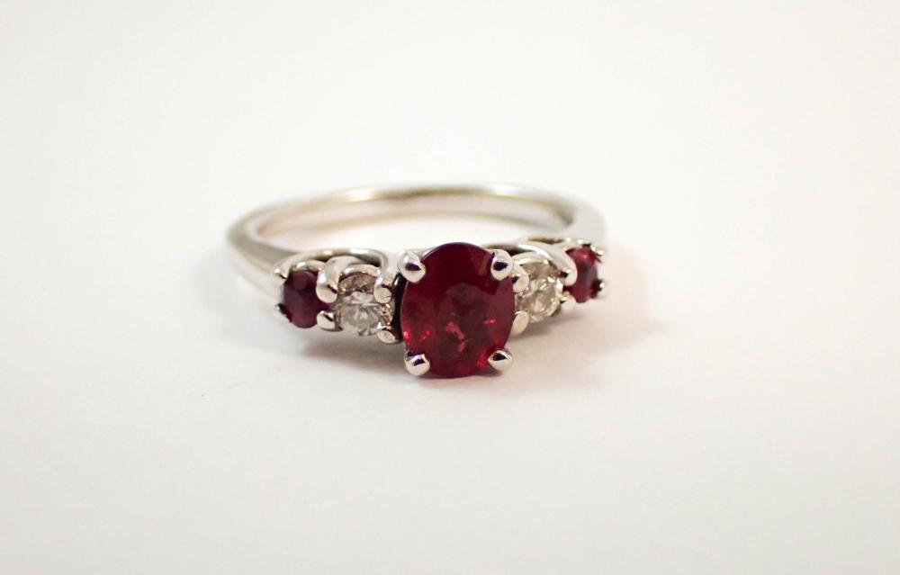 RUBY, DIAMOND AND FOURTEEN KARAT