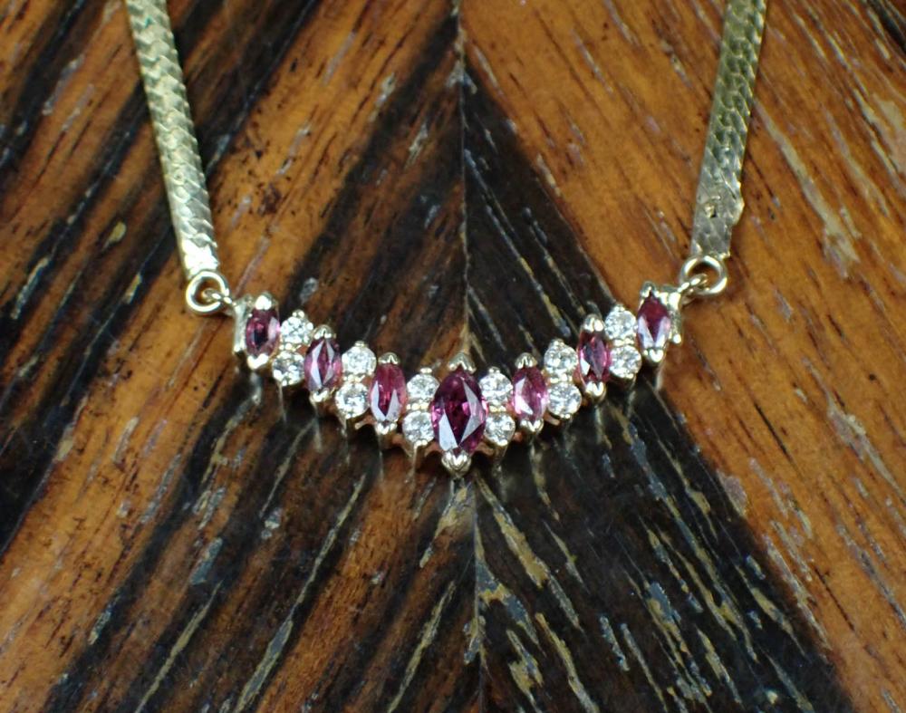 RUBY, DIAMOND AND FOURTEEN KARAT