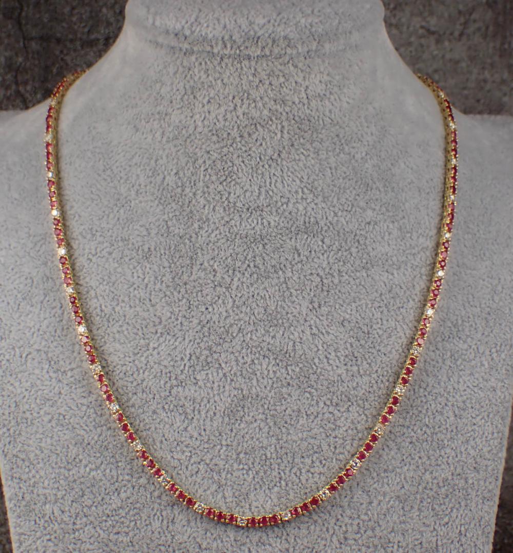 RUBY, DIAMOND AND FOURTEEN KARAT