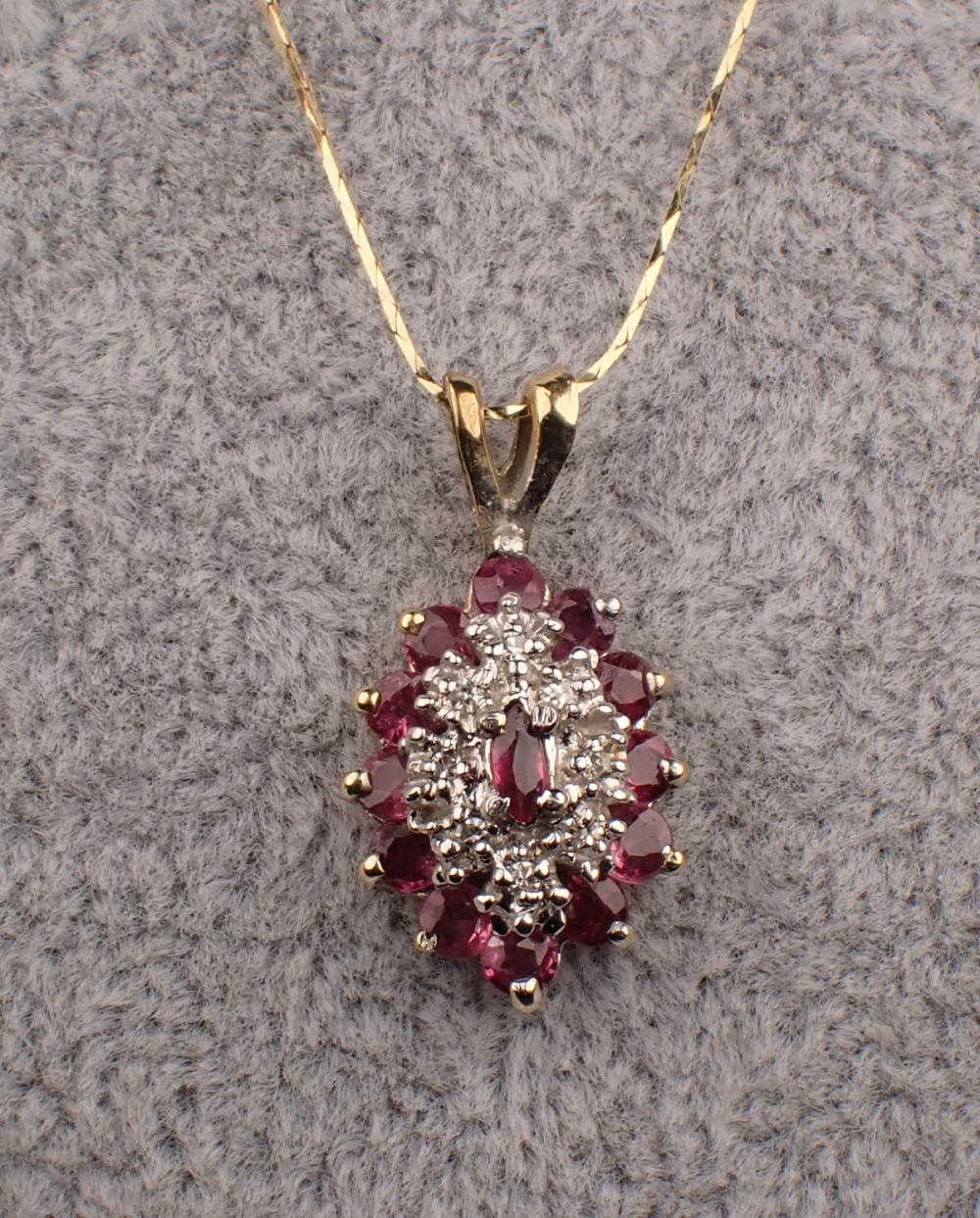 RUBY, DIAMOND AND FOURTEEN KARAT