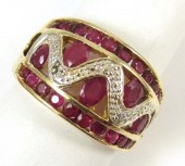 RUBY DIAMOND AND TEN KARAT GOL