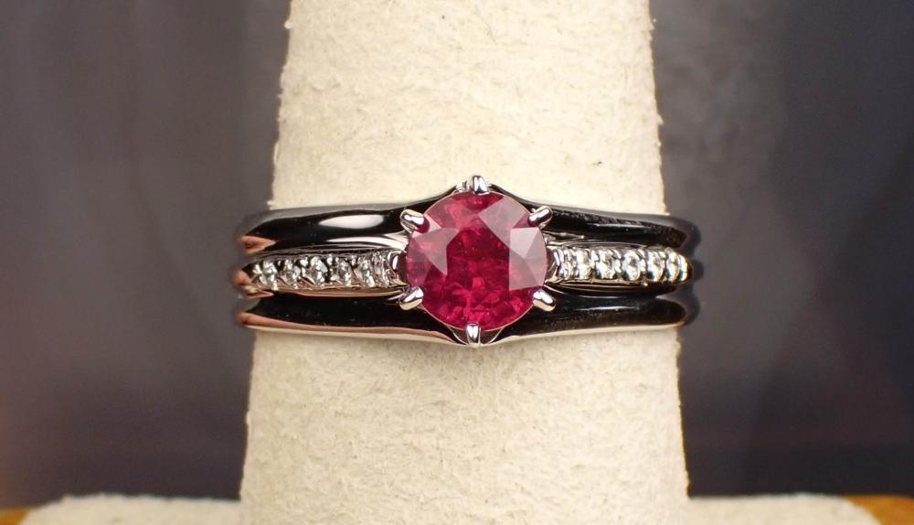 RUBY, DIAMOND AND WHITE GOLD