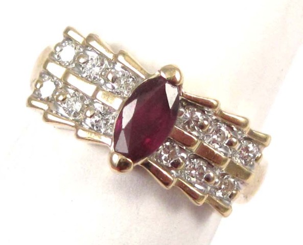 RUBY DIAMOND FOURTEEN KARAT GOLD