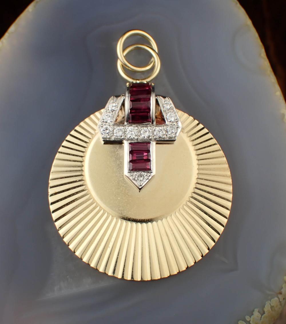 RUBY, DIAMOND, FOURTEEN KARAT