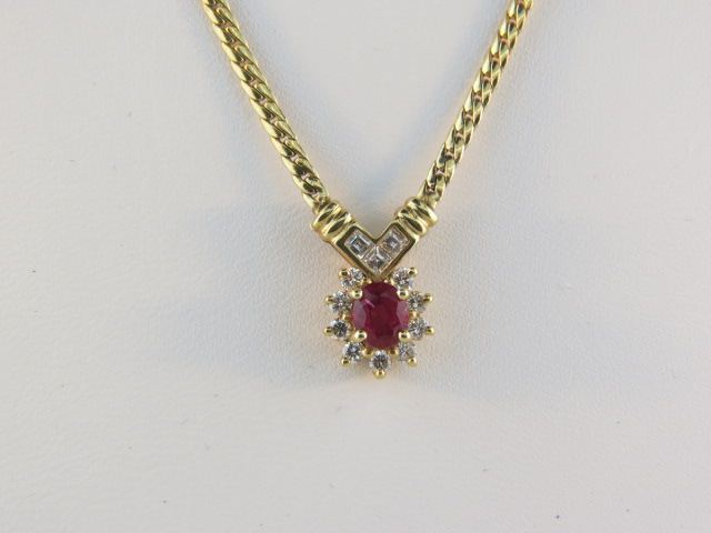 Ruby & Diamond Necklace .60 carat