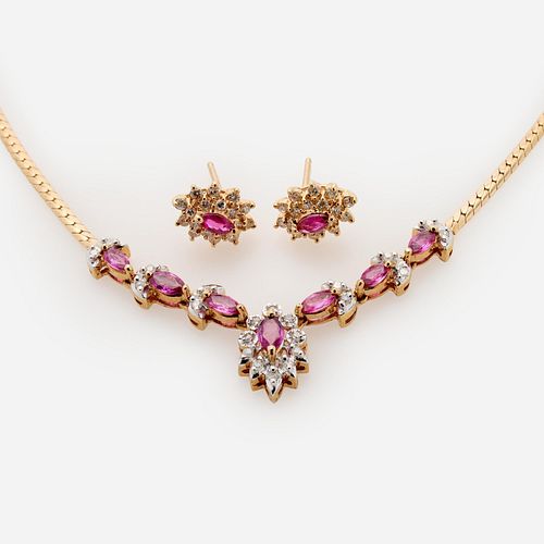 RUBY DIAMOND NECKLACE AND