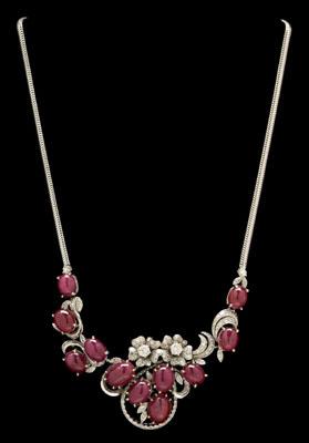 Ruby, diamond necklace, central