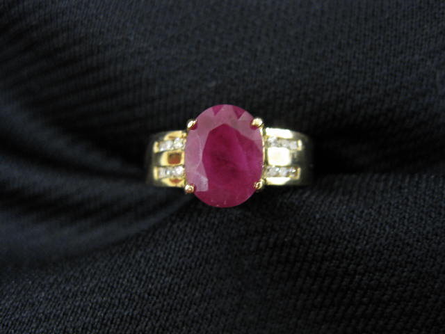 Ruby & Diamond Ring 3.25 carat oval