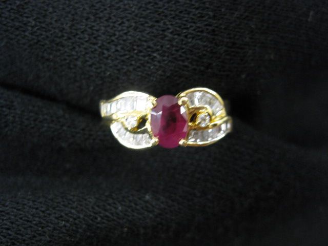 Ruby & Diamond Ring oval ruby