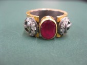 Ruby & Diamond Ring oval 2 car