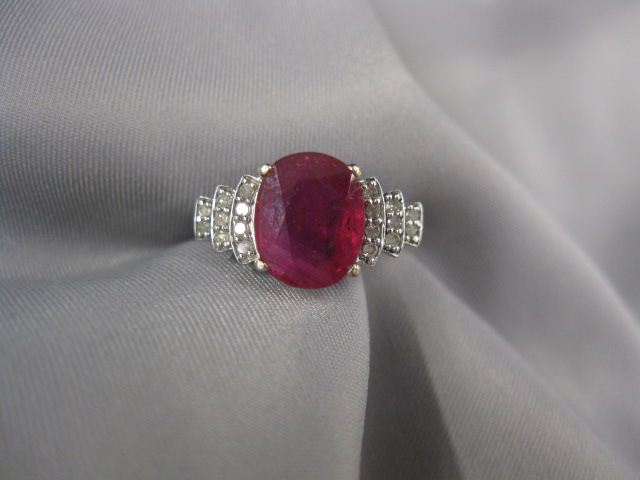 Ruby & Diamond Ring oval gem