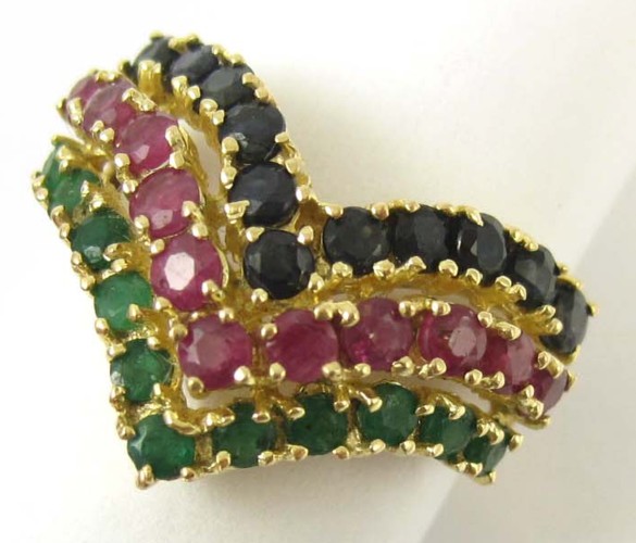 RUBY EMERALD AND SAPPHIRE RING