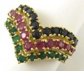 RUBY EMERALD AND SAPPHIRE RING