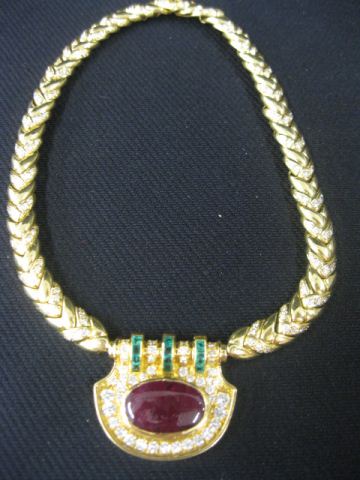 Ruby Emerald & Diamond Necklace 193