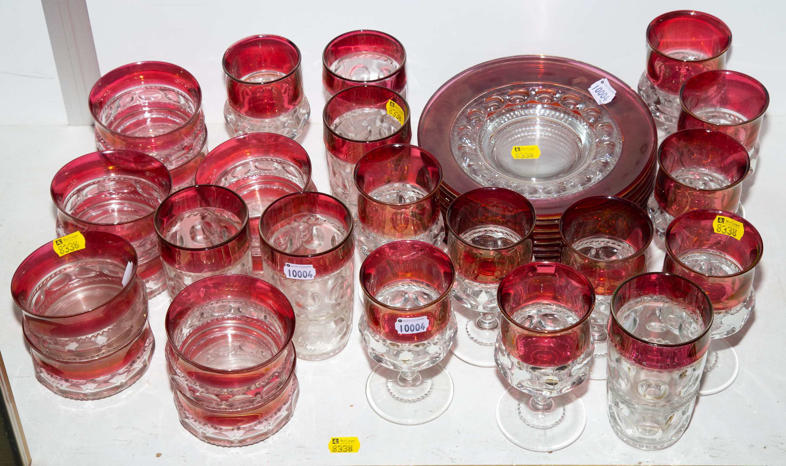 RUBY-FLASHED GLASS PARTIAL