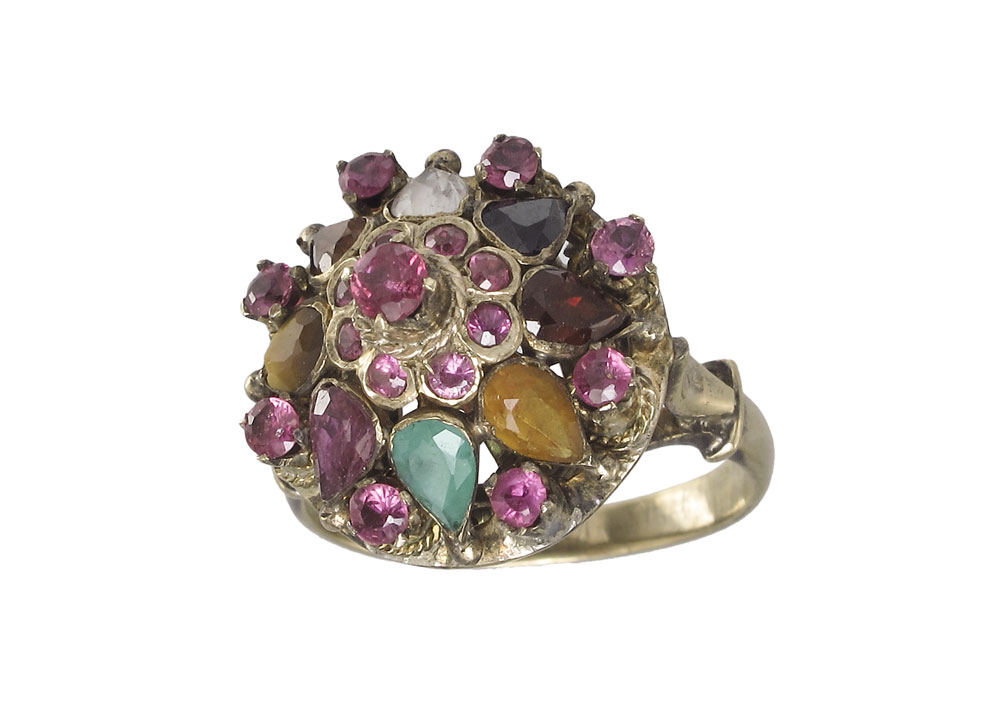 RUBY & GEMSTONE PRINCESS RING: