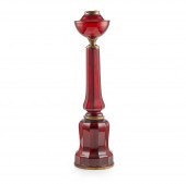 RUBY GLASS PARAFFIN LAMP BASE