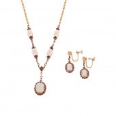 RUBY & OPAL DEMI PARURE IN 14K