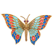 RUBY, PLIQUE-A-JOUR, 18K BUTTE