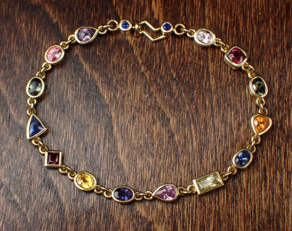 RUBY, SAPPHIRE AND EIGHTEEN KARAT