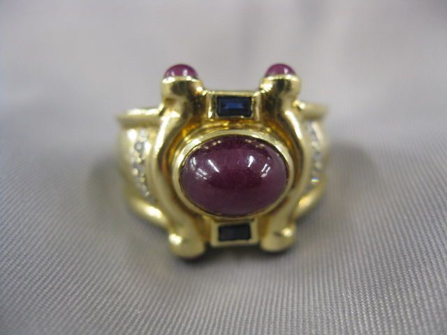 Ruby Sapphire & Diamond Ring