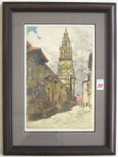 RUDOLPH VEIT COLORED ETCHING (