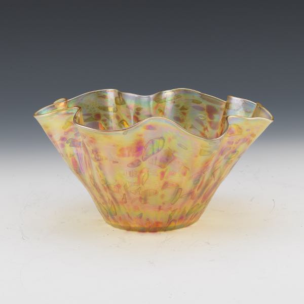 RUFFLED OIL SPOT GLASS BOWL 4 ½"