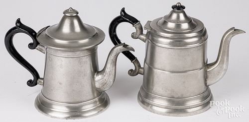 RUFUS DUNHAM PEWTER TEAPOTSRufus