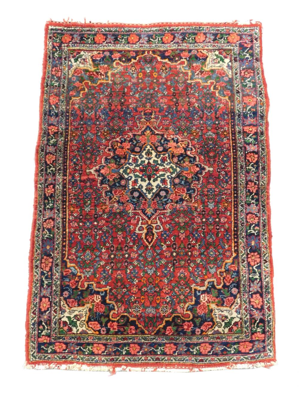 RUG: ANTIQUE BIJAR, WOOL ON COTTON,