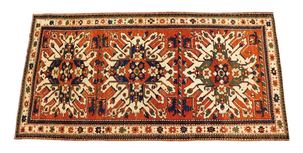 RUG: ANTIQUE CAUCASIAN EAGLE KAZAK,