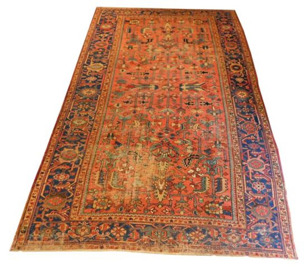 RUG: ANTIQUE PERSIAN HERIZ, 12'
