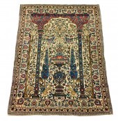 RUG: ANTIQUE PERSIAN PRAYER ME