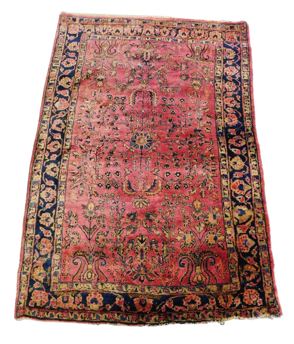 RUG: ANTIQUE PERSIAN SAROUK, 4'