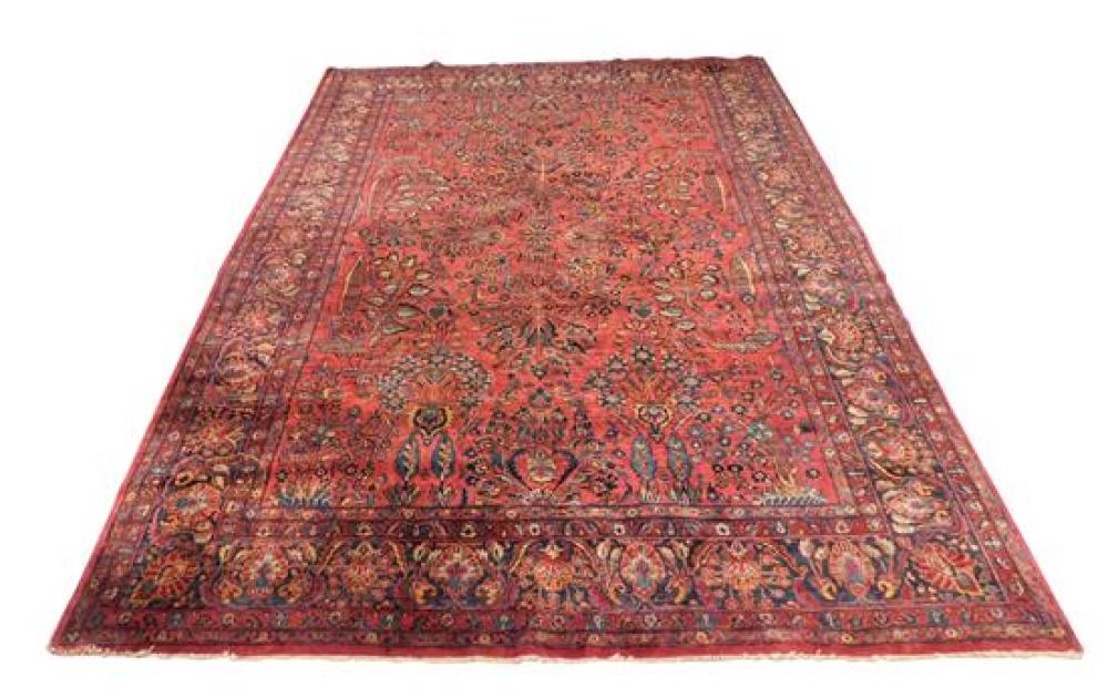 RUG: ANTIQUE PERSIAN SAROUK, 9' X