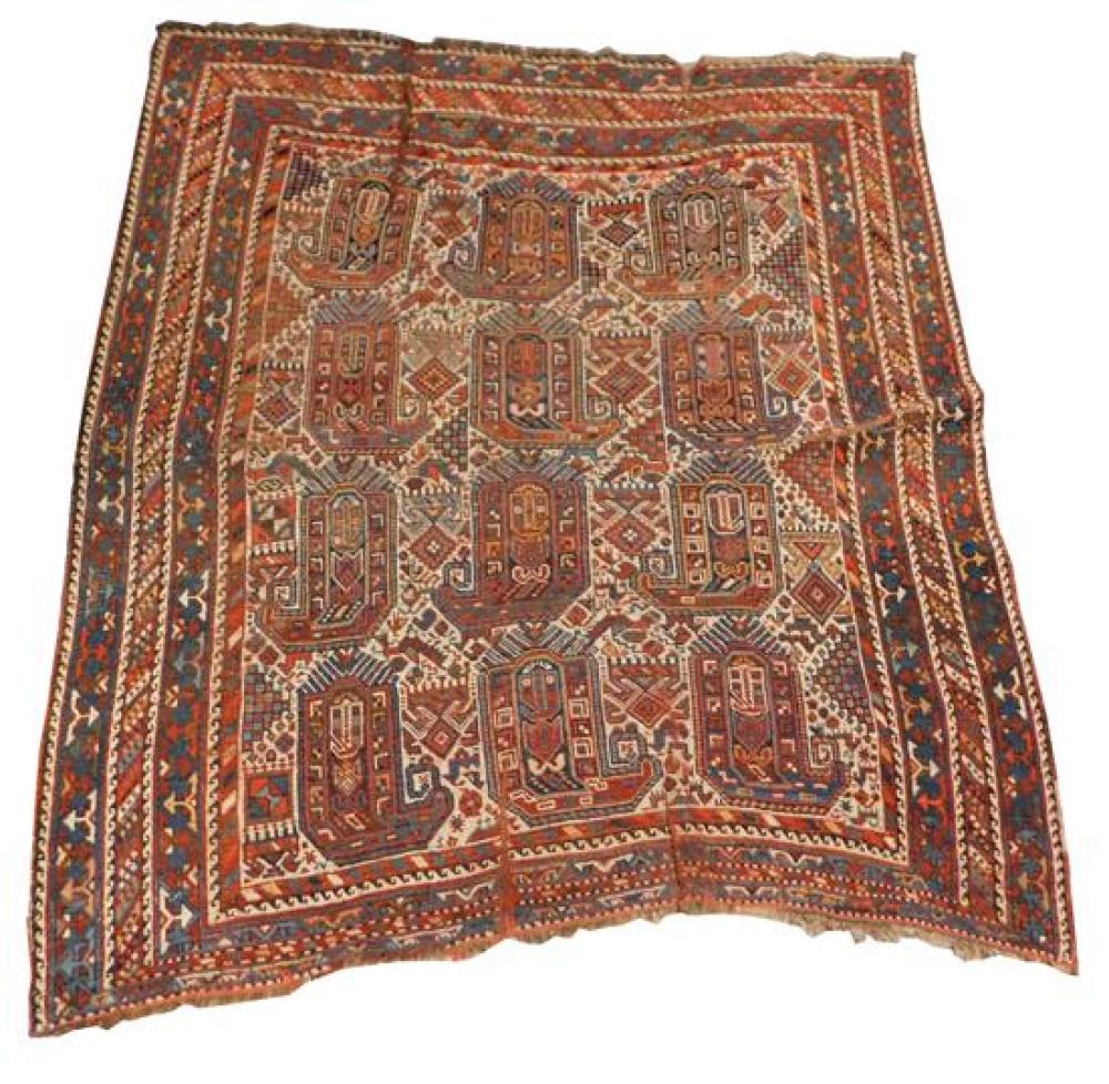 RUG: ANTIQUE PERSIAN SHIRAZ, 5'