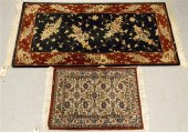 Rug  black field  red border