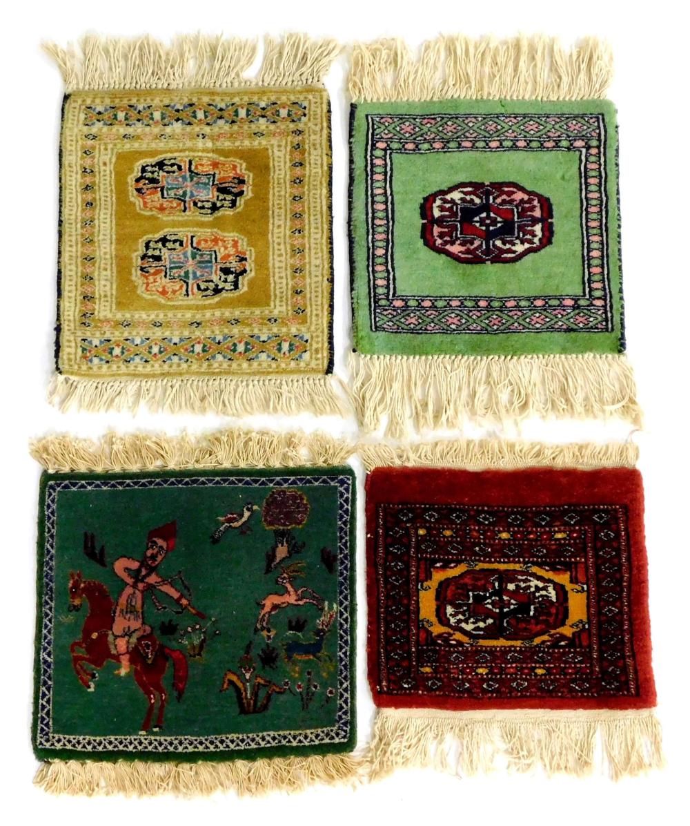 RUG: FOUR SMALL MATTS, ASSORTED