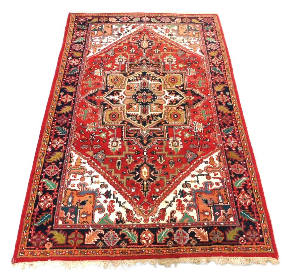 RUG: INDO-HERIZ SMALL CARPET, 6' 6"