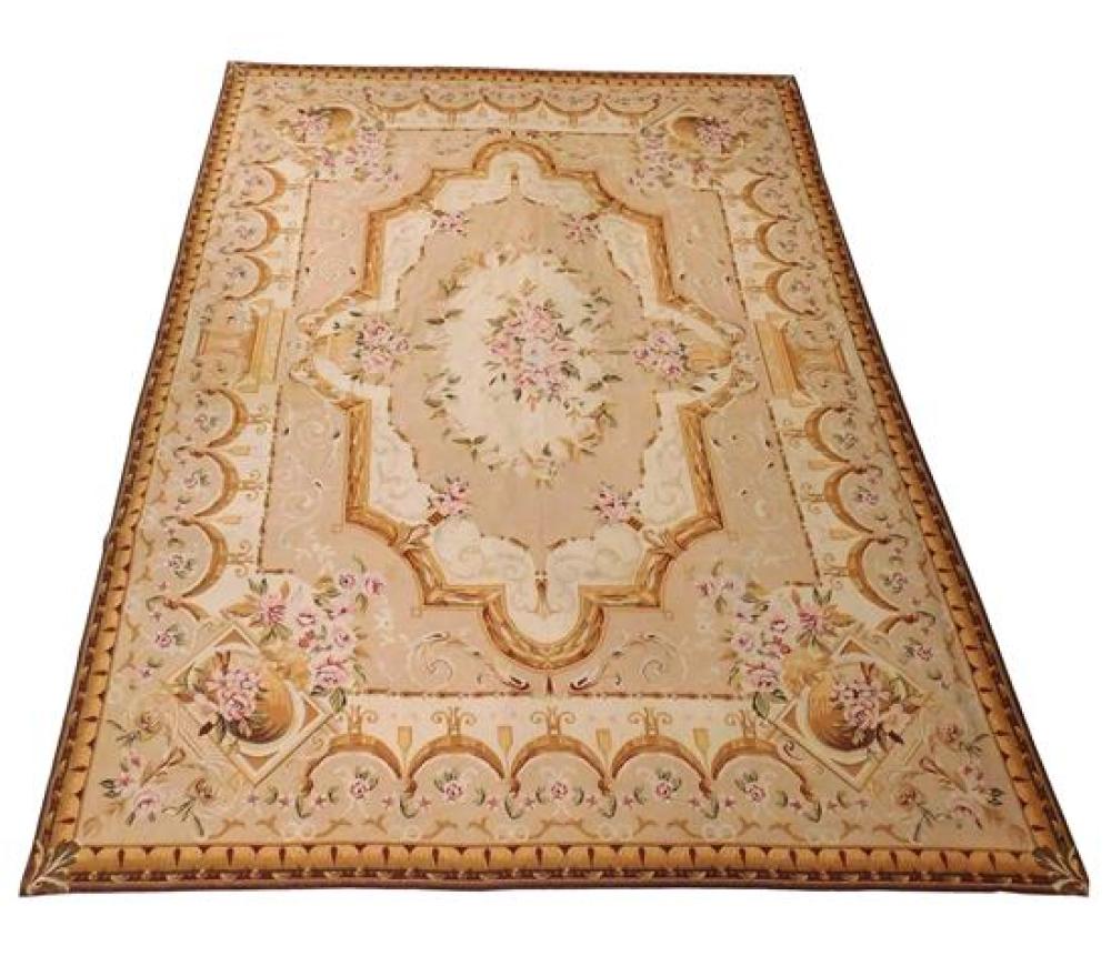 RUG: MODERN AUBUSSON NEEDLEPOINT